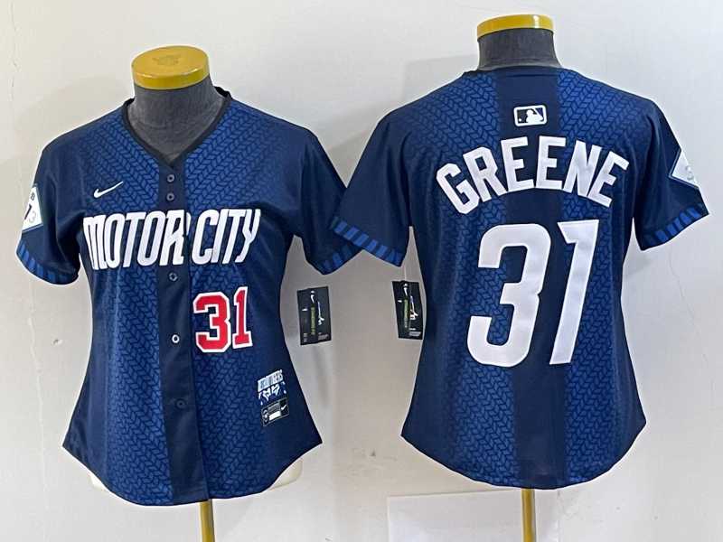 Womens Detroit Tigers #31 Riley Greene 2024 Navy City Connect Cool Base Limited Stitched Jerseys